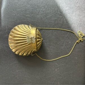 Vintage Brass and velvet bag/crossbody
